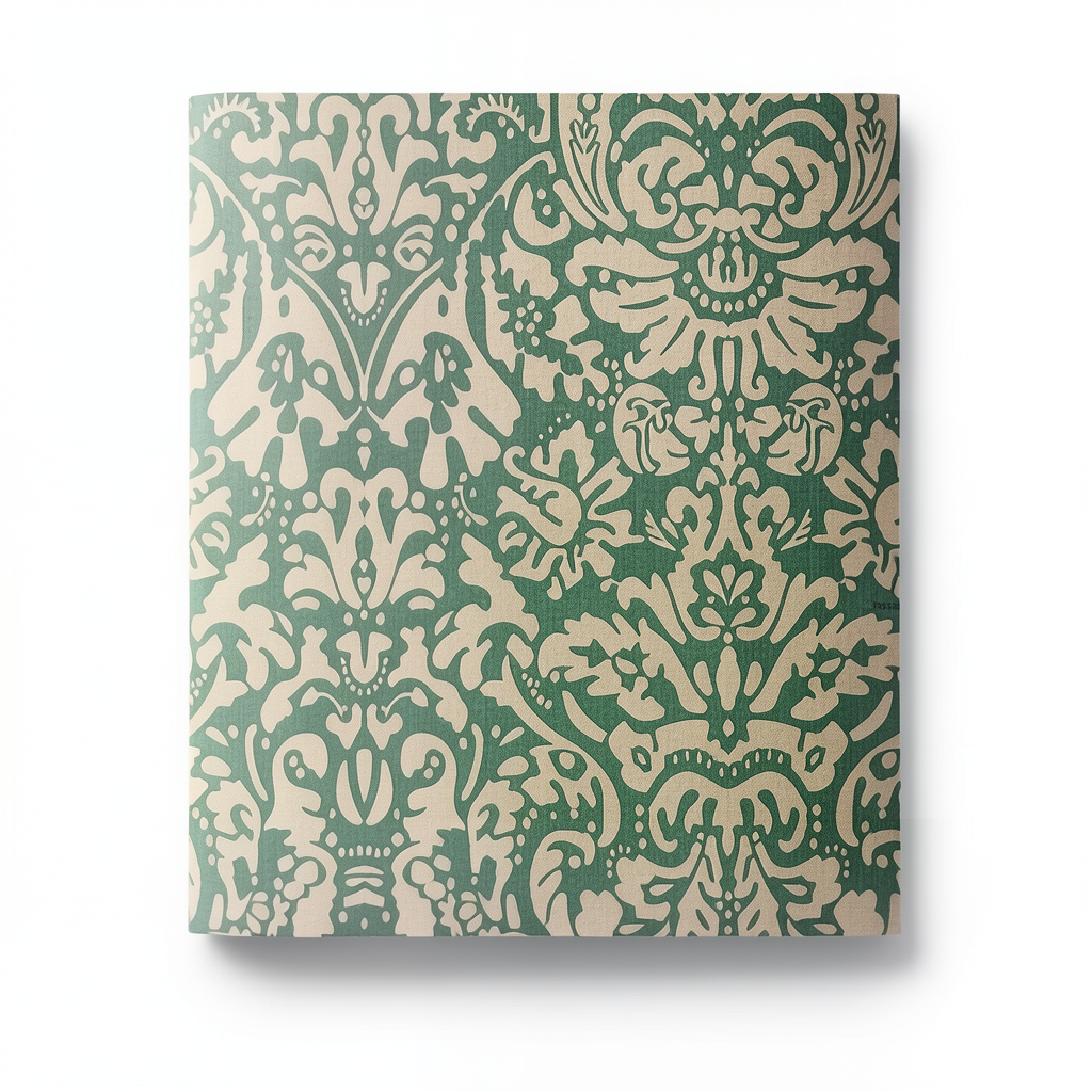 Italian Patterned Wall Decoration 10m×1.06m Beige with Green, Model 5825