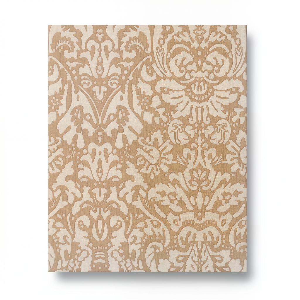 Patterned Wall Covering 10m x 1.06m Beige with Brown, Model 5821