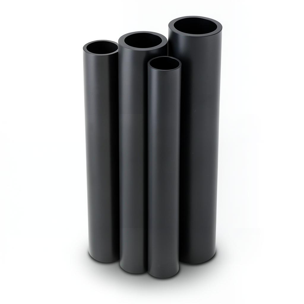 مواسير HDPE PE 100 ضغط 12.5 بار قطر خارجي 200 مم سمك 14.7 مم لون أسود