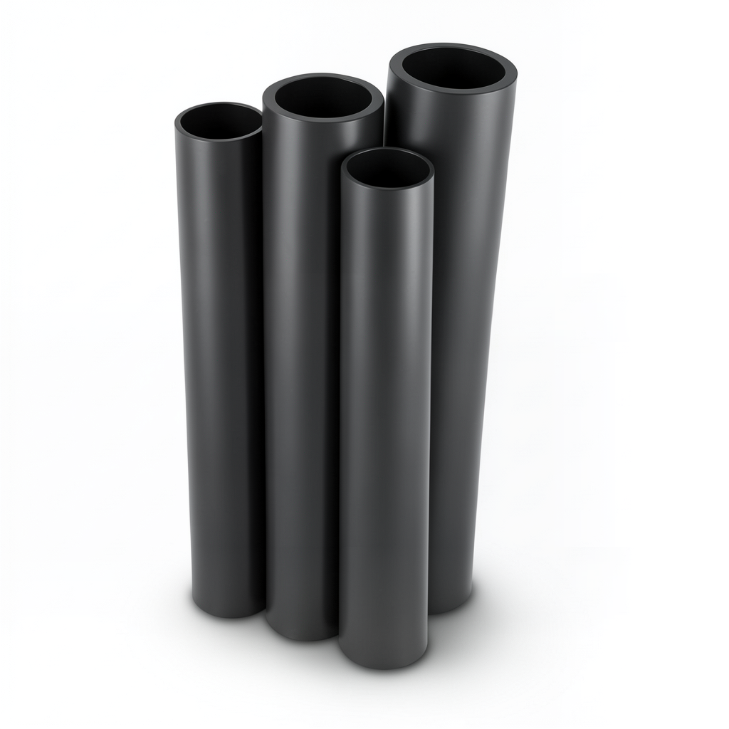 HDPE Pipes PE 100 Pressure 12.5 Bar Outside Diameter 225 mm Thickness 16.6 mm Black