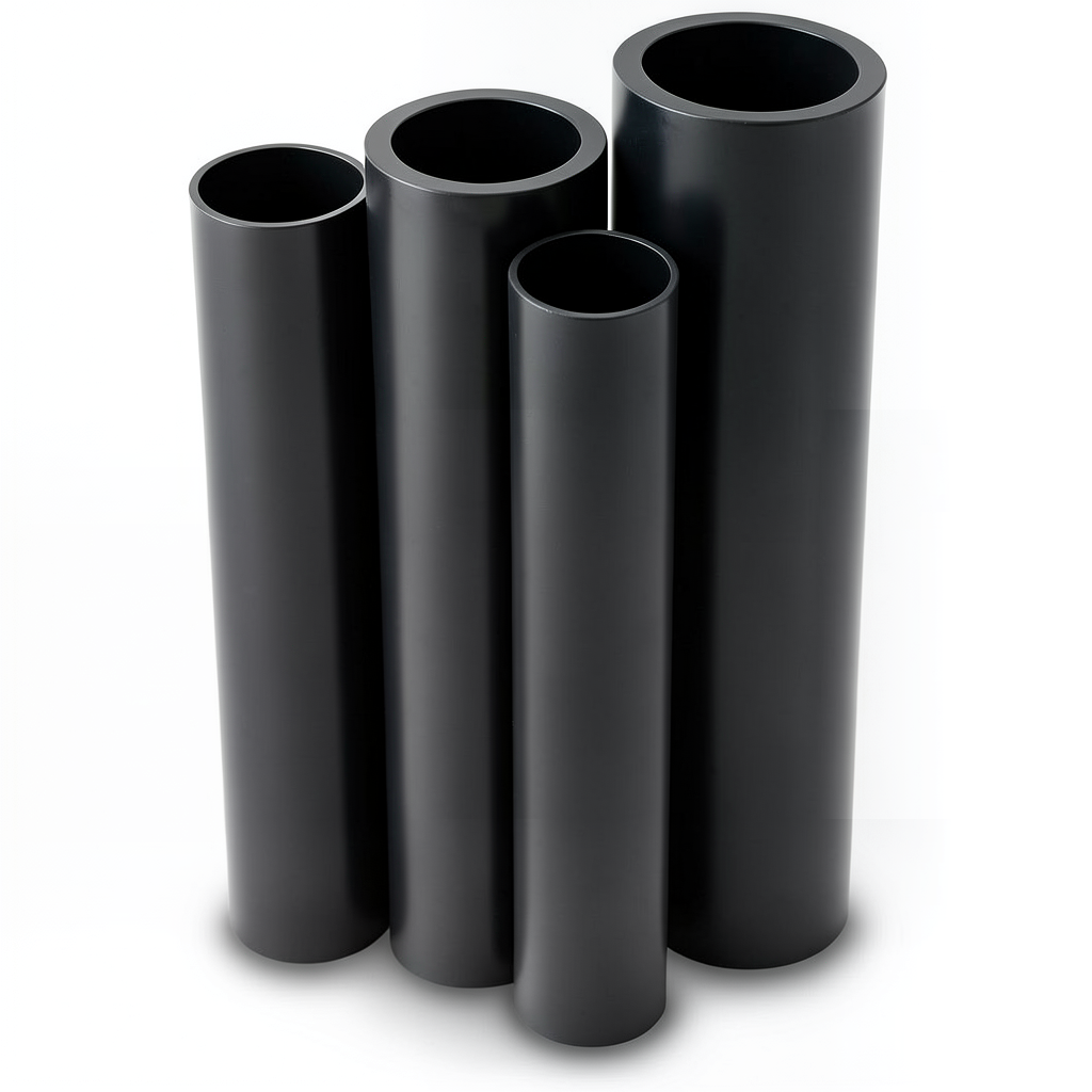 أنابيب HDPE PE 80 ضغط 10 بار قطر خارجي 560 مم سمك 41.2 مم لون أسود