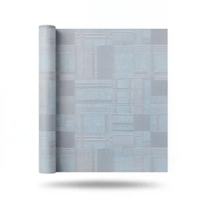 Italian Patterned Wallpaper 10m×1.06m Gray on Blue, Model 5838