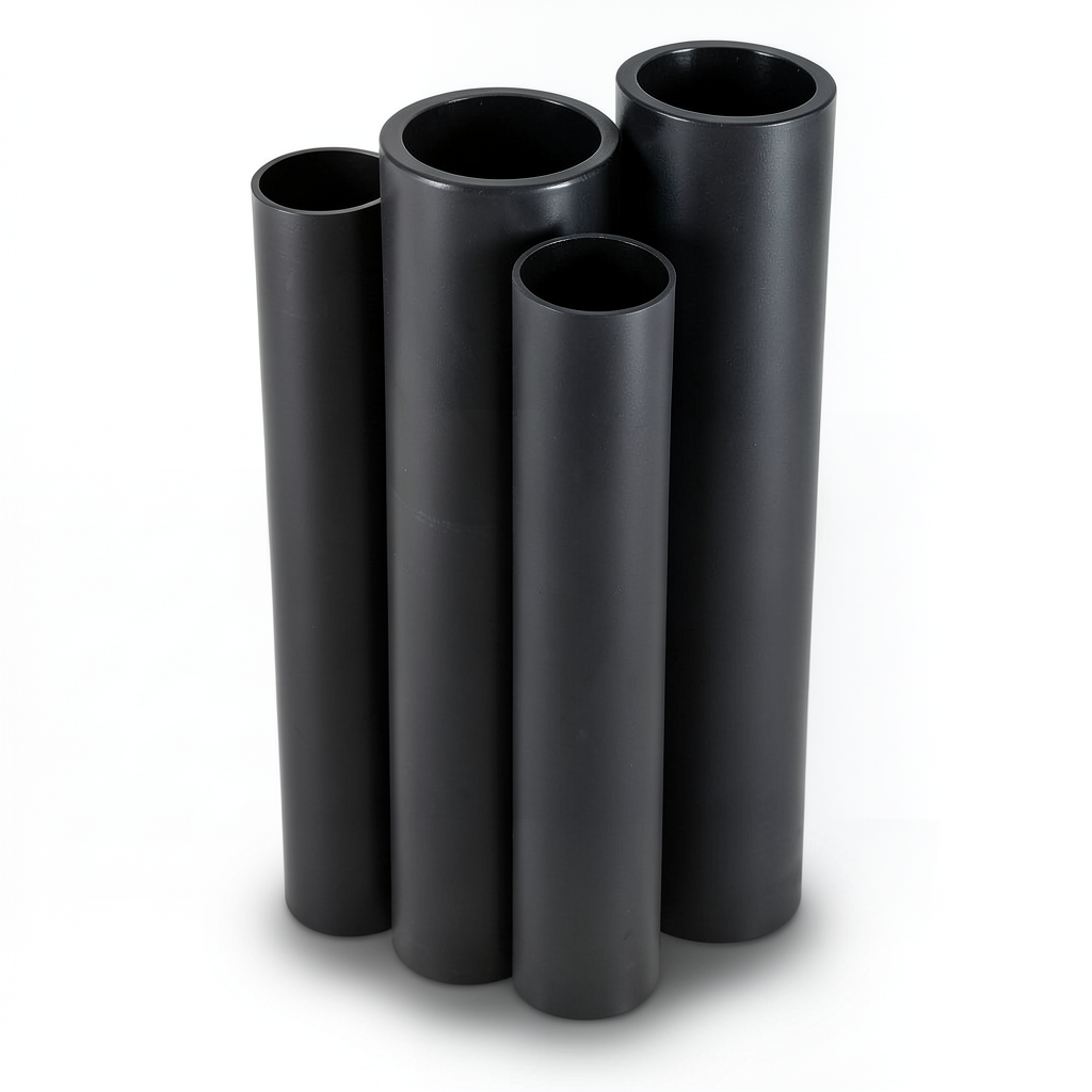 HDPE Pipes PE 80 Pressure 10 Bar Outer Diameter 710 mm Thickness 52.2 mm Black