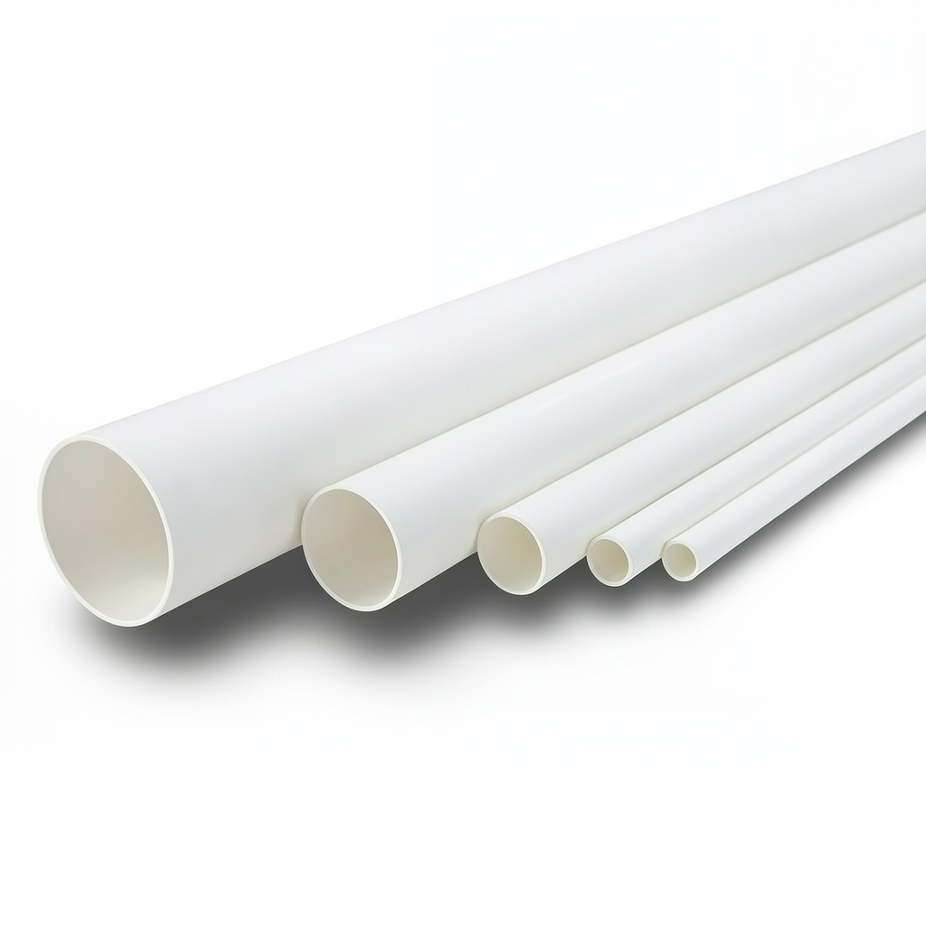 مواسير UPVC ضغط 8.6 بار مقاس 8 إنش سمك 6.73 مم لون أبيض