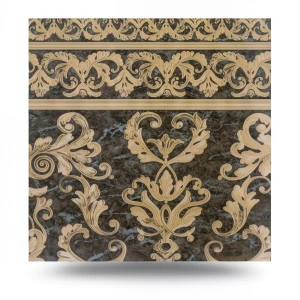 Italian Wallpaper Dark Brown with Beige, 10m x 1.06m, Model 85071