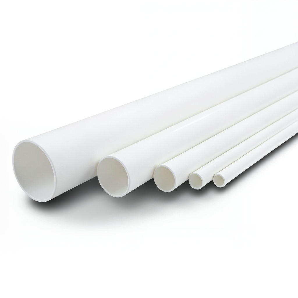 مواسير UPVC ضغط اسمي 11 بار مقاس ¼ 1 إنش سمك 1.63 مم لون أبيض