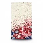 Patterned Wallpaper, Light Beige with Red Color, Size 10m×0.70m, Model 12072 