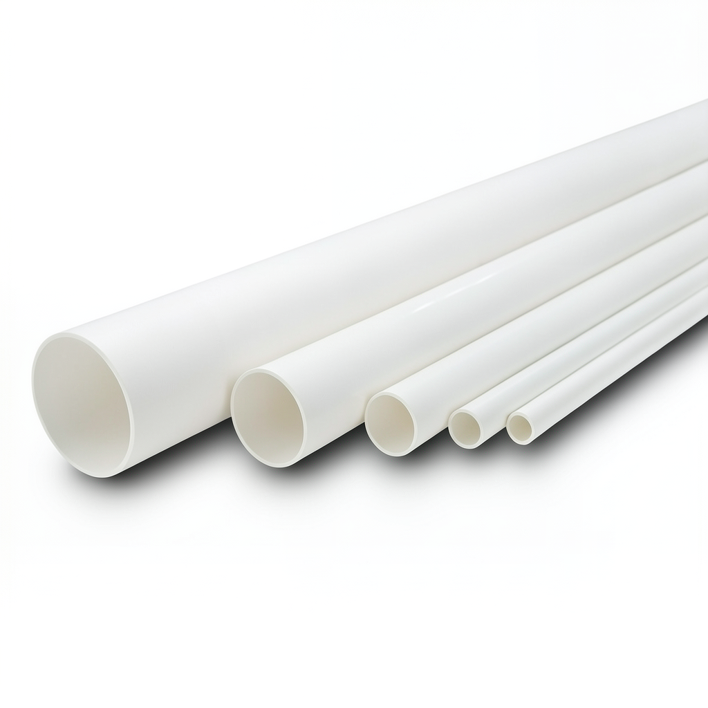 مواسير UPVC ضغط اسمي 11 بار مقاس ¼ 1 إنش سمك 1.63 مم لون أبيض