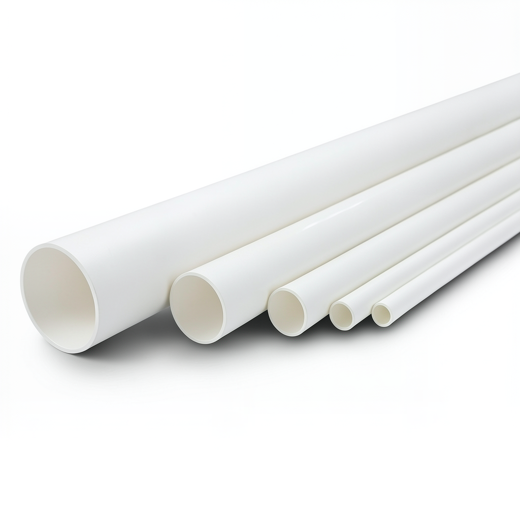 مواسير UPVC ضغط 11 بار مقاس ½ 1 إنش سمك 1.85 مم لون أبيض