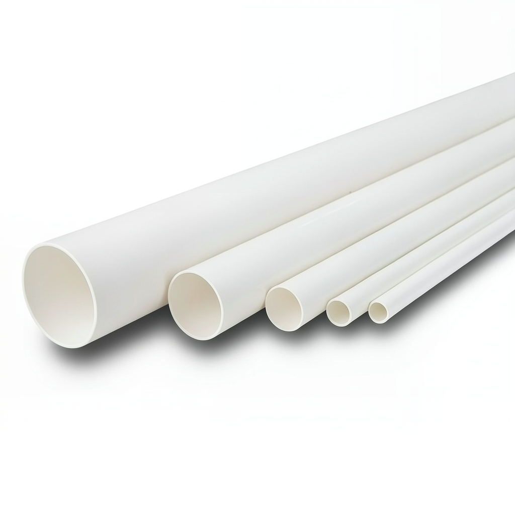 مواسير UPVC ضغط اسمي 11 بار مقاس 8 إنش سمك 8.43 مم لون أبيض
