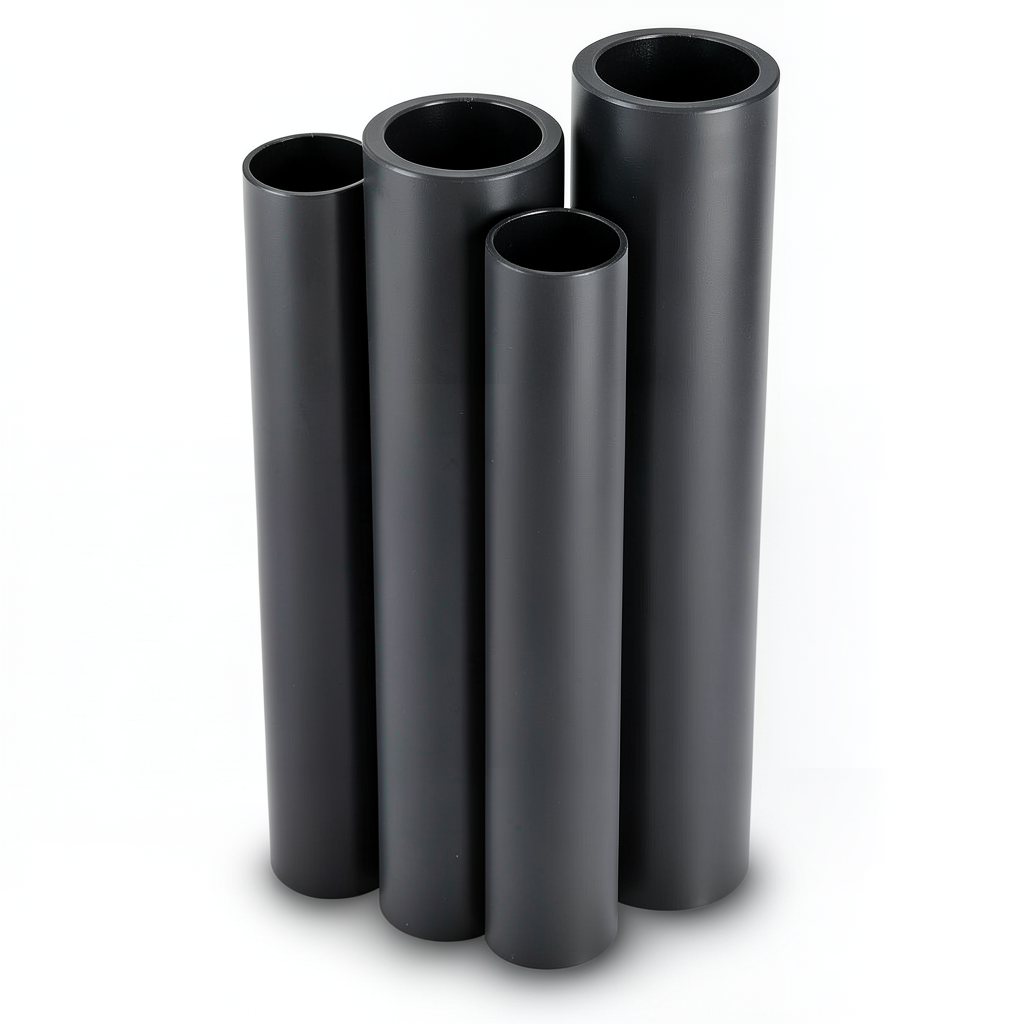 أنابيب HDPE PE 80 ضغط 10 بار قطر 140 مم سمك 10.3 مم لون أسود