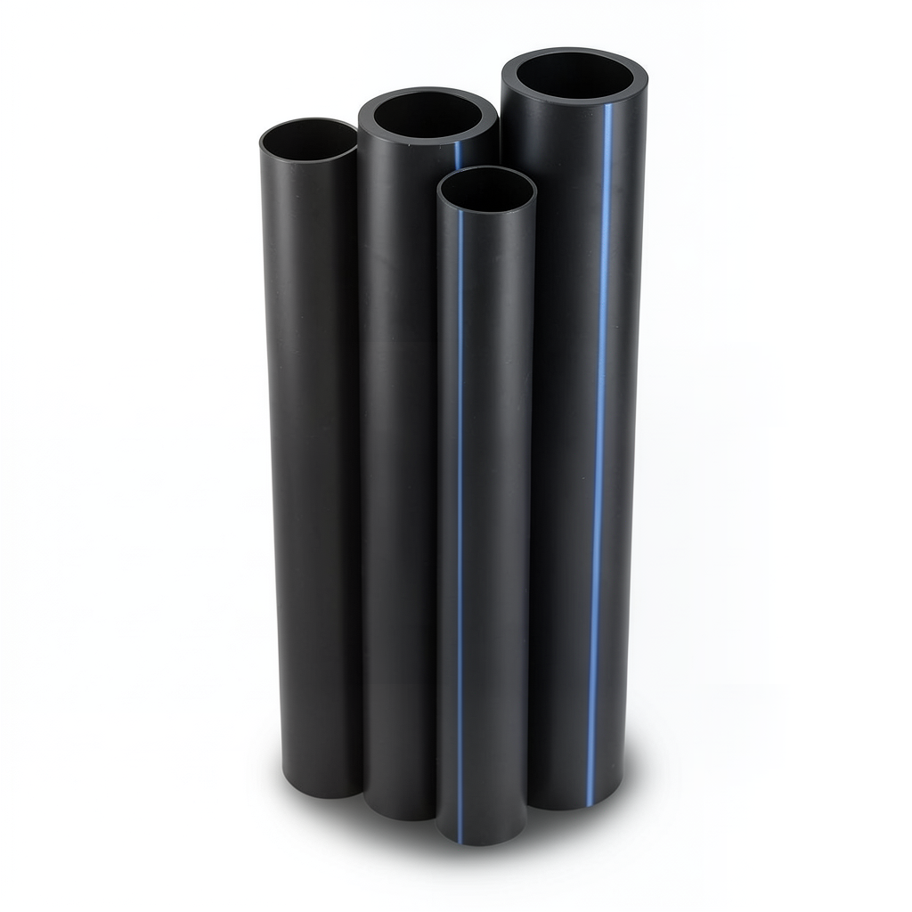 أنابيب HDPE PE 80 ضغط 10 بار قطر 140 مم سمك 10.3 مم لون أسود