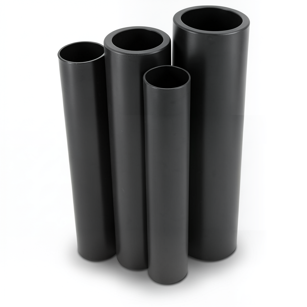 مواسير HDPE PE 100 ضغط 12.5 بار قطر خارجي 180 مم سمك 13.3 مم لون أسود