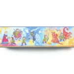 German wall covering for youth and children, size 10 m x 0.53 m, blue and yellow color, model 297805 