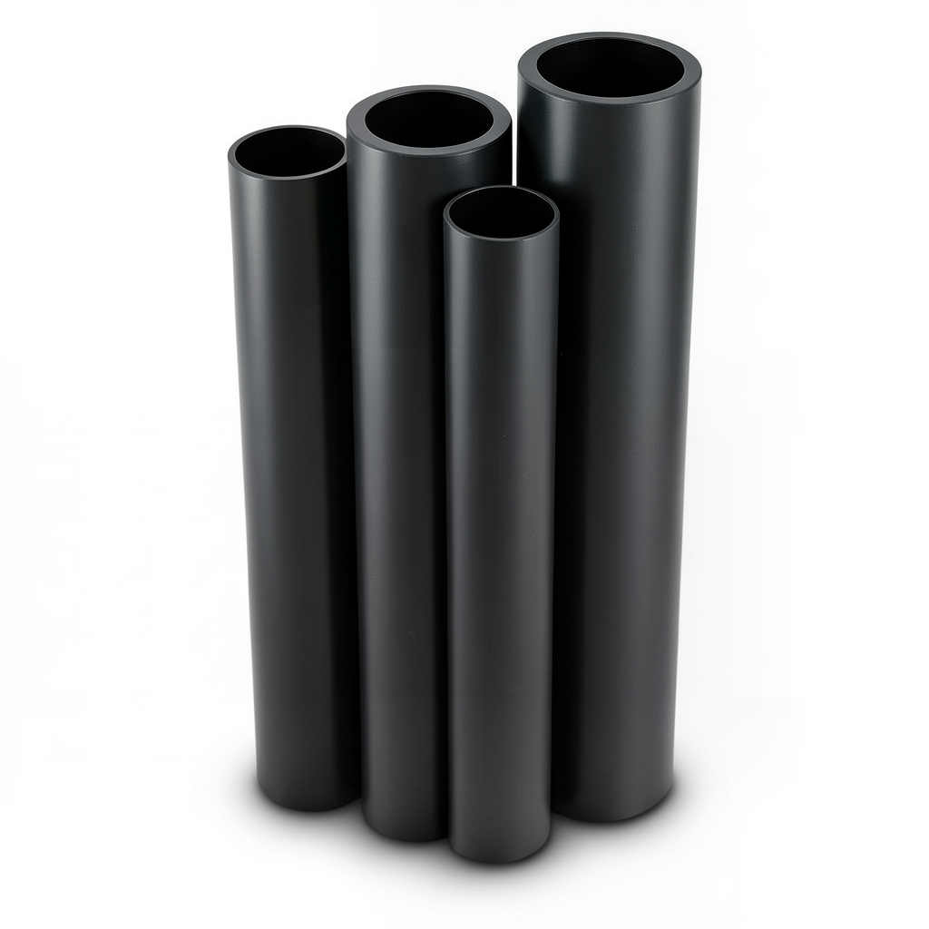 مواسير HDPE PE 80 ضغط 10 بار قطر 200 مم سمك 14.7 مم لون أسود