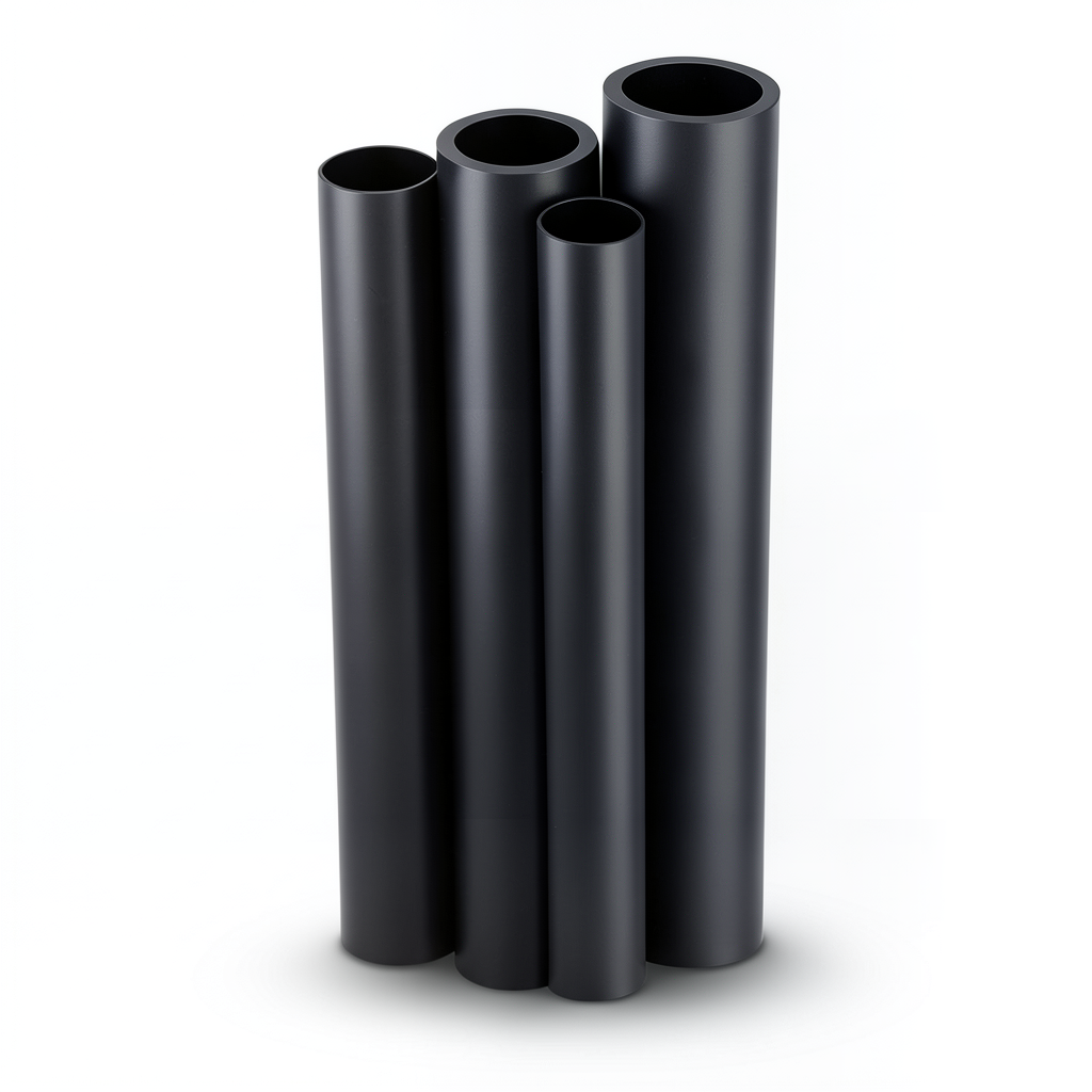 مواسير HDPE PE 80 ضغط 10 بار قطر 200 مم سمك 14.7 مم لون أسود