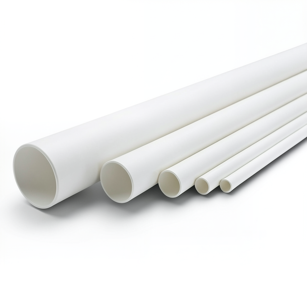 مواسير UPVC ضغط اسمي 17.2 بار مقاس ½ 1 إنش سمك 2.84 مم لون أبيض