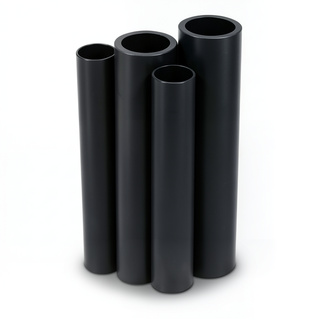مواسير HDPE PE 100 ضغط 12.5 بار قطر خارجي 225 مم سمك 16.6 مم لون أسود