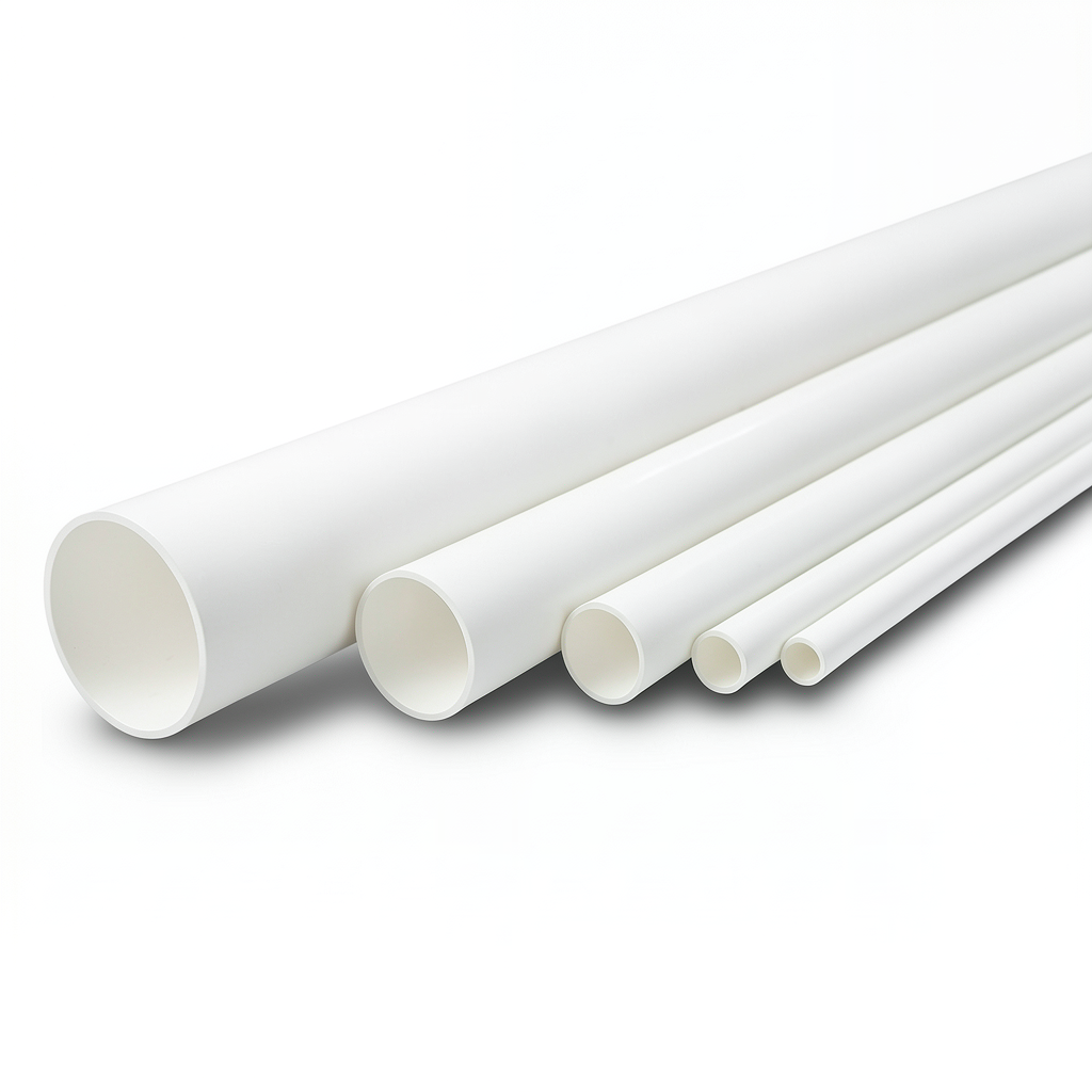مواسير UPVC ضغط 21.7 بار مقاس ¼ 1 إنش سمك 3.12 مم لون أبيض