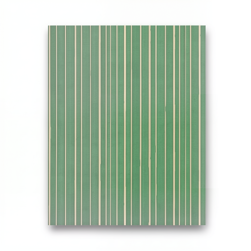 Striped Wall Covering 10m x 1.06m Green with Beige
