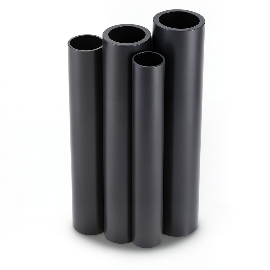 أنابيب HDPE PE 80 ضغط 10 بار قطر خارجي 710 مم سمك 52.2 مم لون أسود