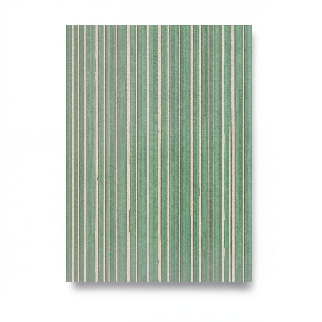 Striped Wall Covering 10m x 1.06m Green with Beige