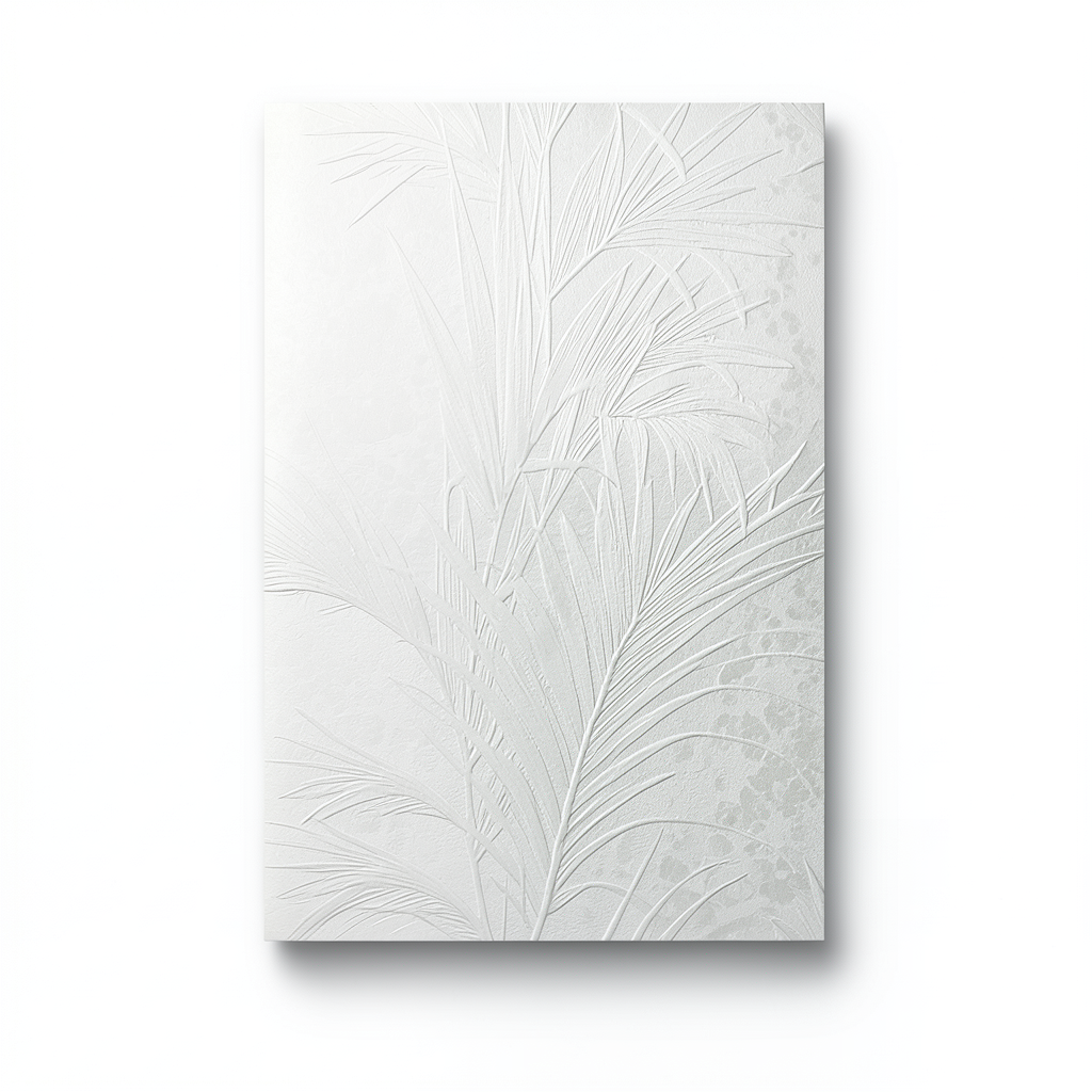 Italian Wall Decor 10m x 1.06m, OFF White, Leaf Pattern