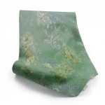 Italian wall decoration, size 10m x 0.73m, green color, model 24025