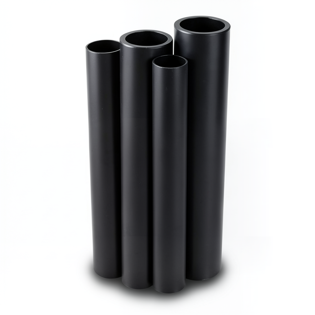 أنابيب HDPE PE 80 ضغط 12.5 بار قطر خارجي 630 مم سمك 57.2 مم لون أسود
