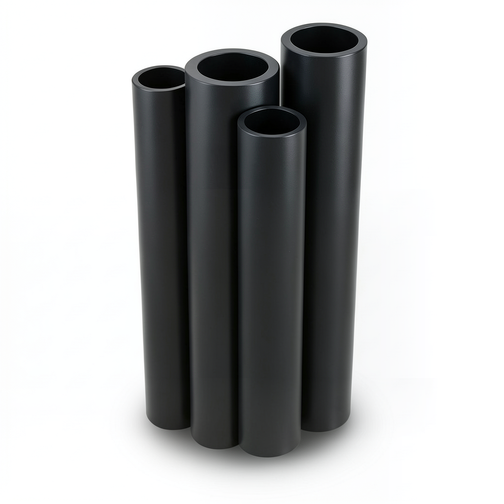 أنابيب HDPE PE 80 ضغط 12.5 بار قطر خارجي 710 مم سمك 64.5 مم أسود