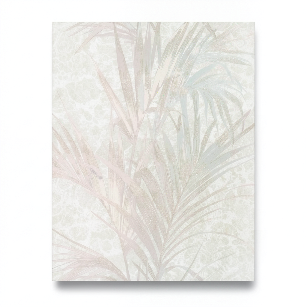 Italian Wall Decor 10m x 1.06m, OFF White, Leaf Pattern