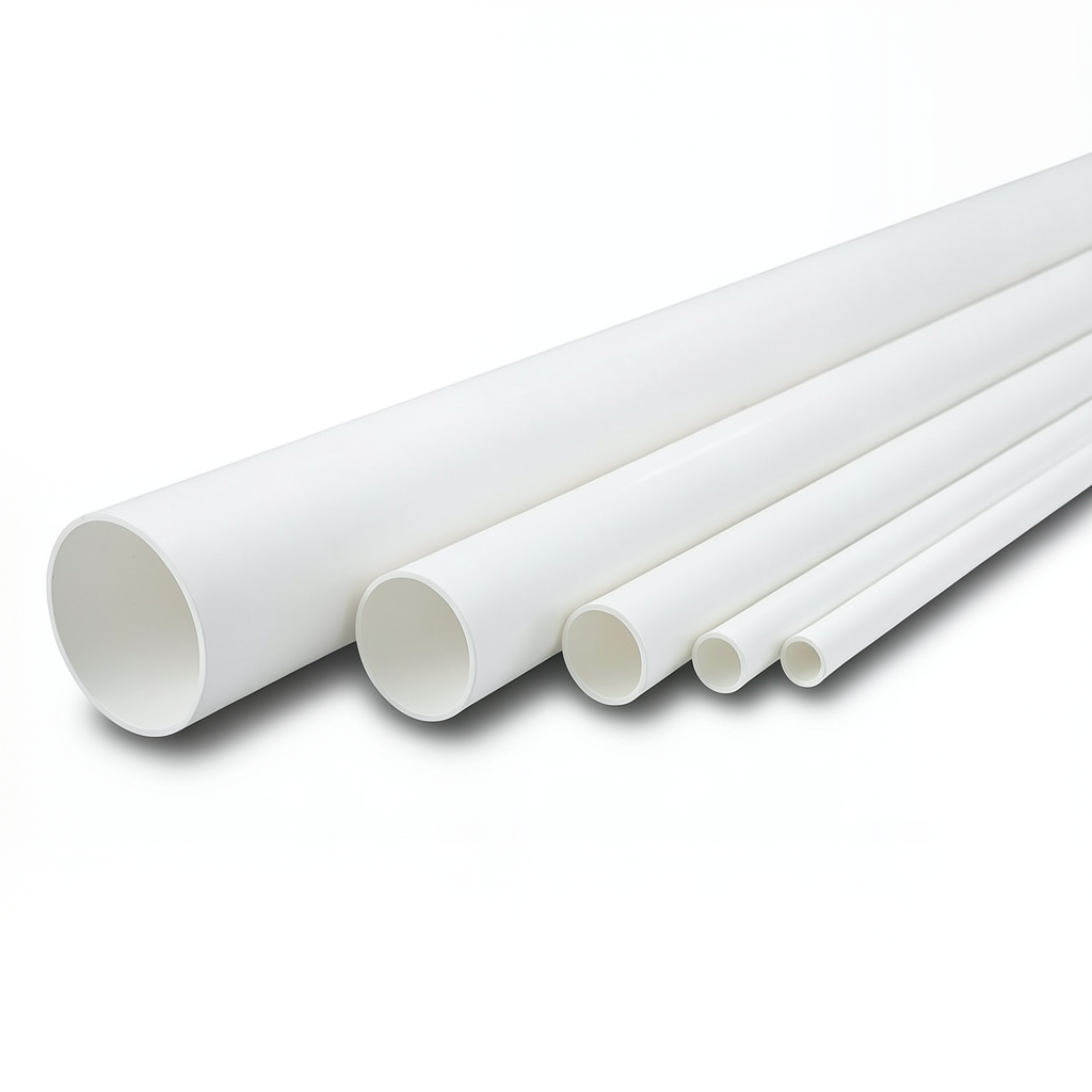 مواسير UPVC ضغط اسمي 11 بار مقاس 6 إنش سمك 6.48 مم لون أبيض