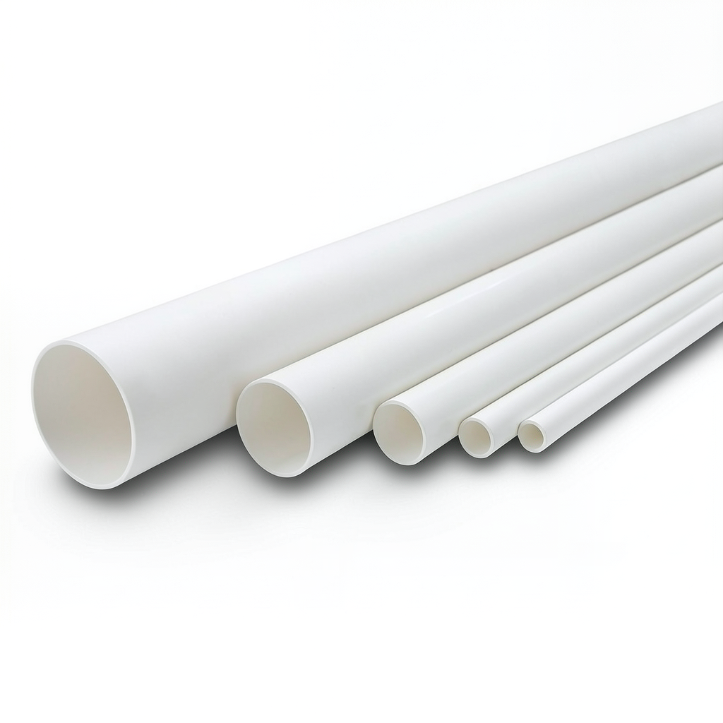 مواسير UPVC ضغط اسمي 11 بار مقاس 8 إنش سمك 8.43 مم لون أبيض