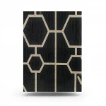 Geometric Wallpaper, Length 10 m, Black with Beige, Model Z80023