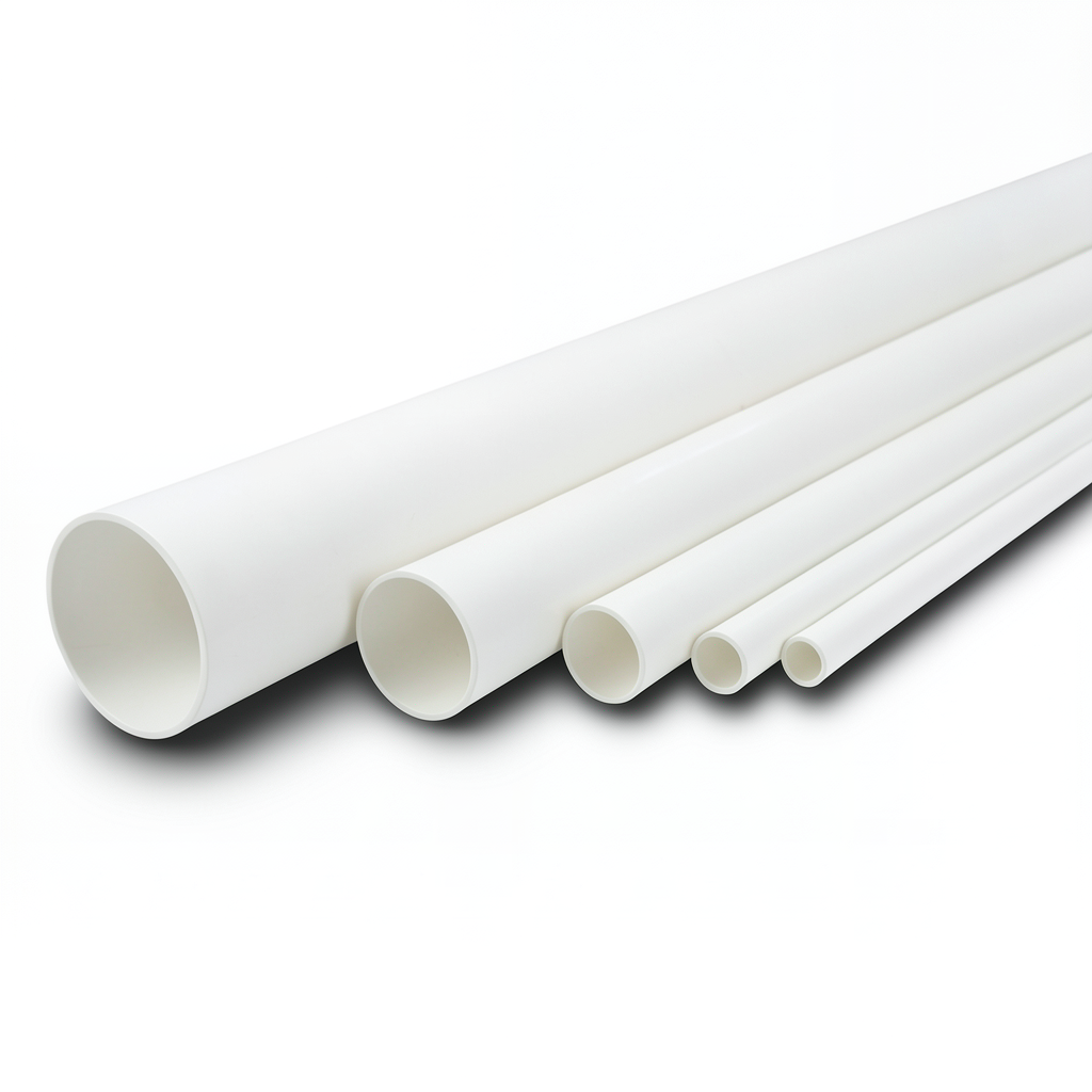 مواسير UPVC ضغط اسمي 17.2 بار مقاس ½ 1 إنش سمك 2.84 مم لون أبيض