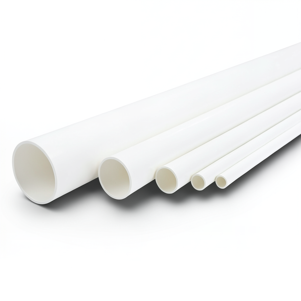 مواسير UPVC ضغط اسمي 11 بار مقاس 8 إنش سمك 8.43 مم لون أبيض