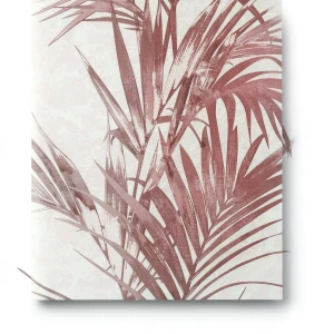 Leaf-patterned Wall Covering 10m×1.06m Off White with Reddish Brown