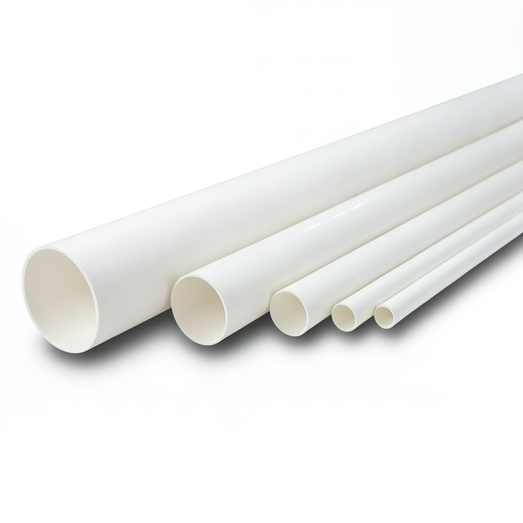 مواسير UPVC مقاس 8 إنش ضغط 13.8 بار سمك 10.41 مم لون أبيض
