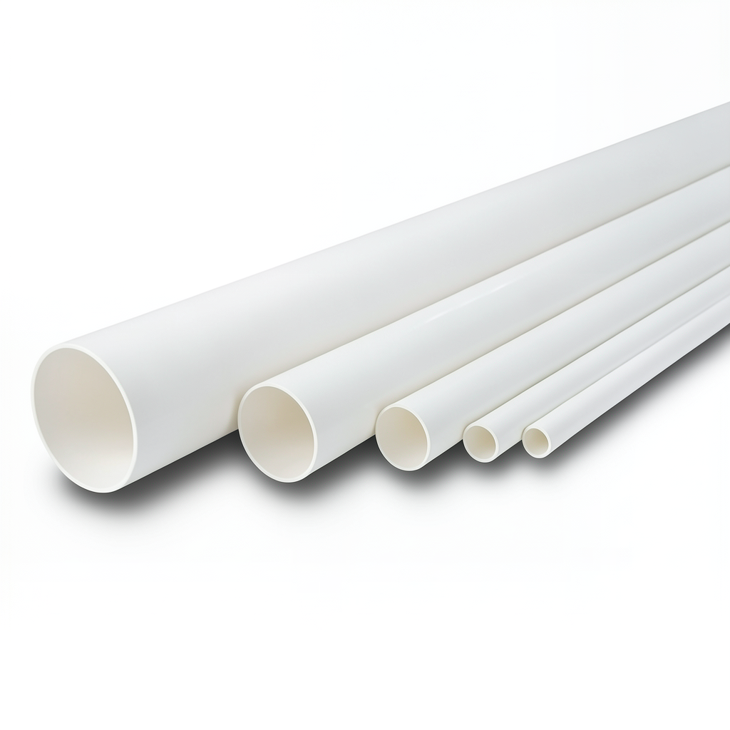 مواسير UPVC ضغط 17.2 بار مقاس 8 إنش سمك 12.9 مم لون أبيض