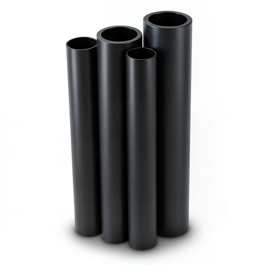 أنابيب HDPE PE 80 ضغط 10 بار قطر خارجي 1600 مم سمك 117.6 مم لون أسود