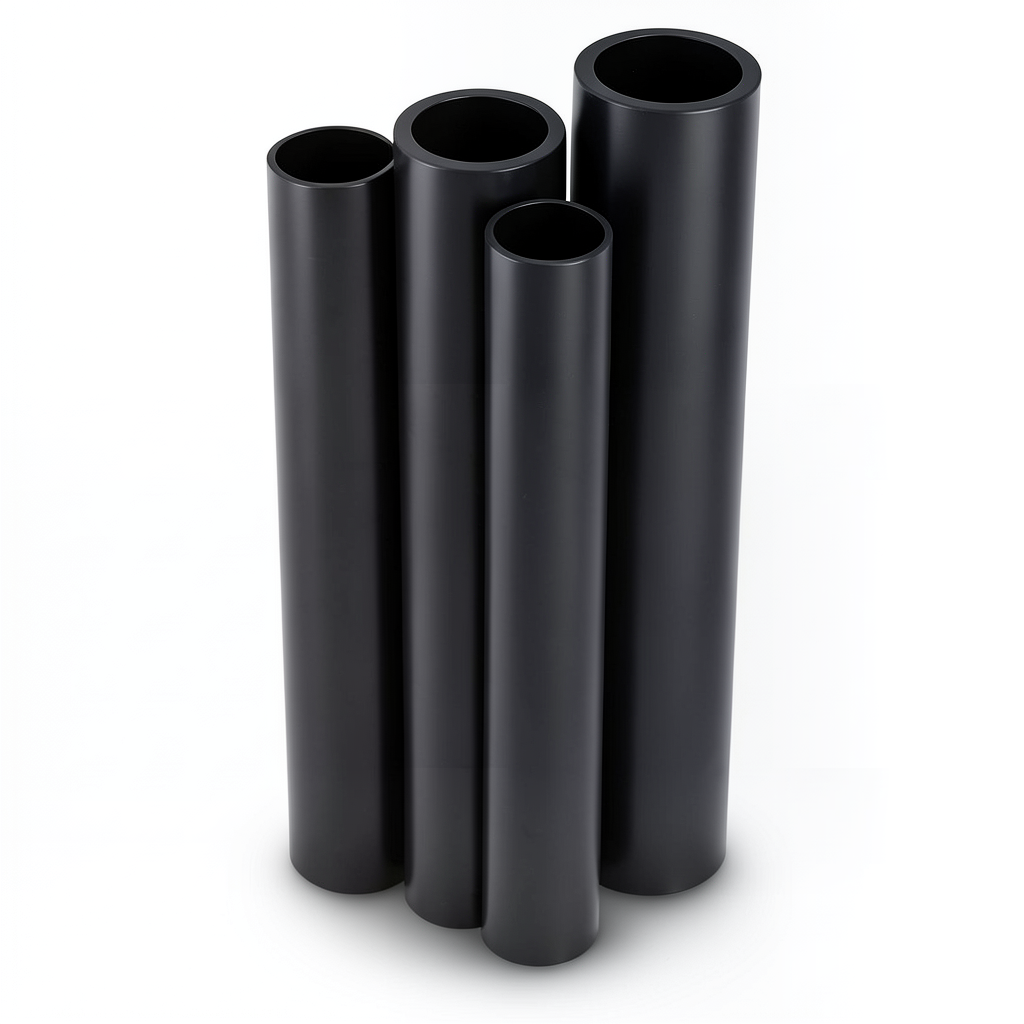 أنابيب HDPE PE 80 ضغط 12.5 بار قطر خارجي 710 مم سمك 64.5 مم أسود