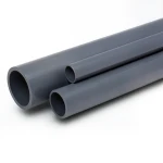 مواسير UPVC ضغط اسمي 12 بار مقاس ¼ 1 إنش سمك 2.2 مم لون رمادي غامق