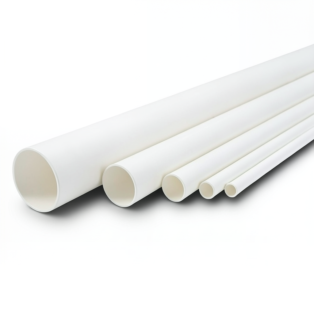 مواسير UPVC ضغط 21.7 بار مقاس ½ 1 إنش سمك 3.58 مم لون أبيض