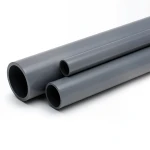 مواسير UPVC ضغط اسمي 12 بار مقاس ¼ 1 إنش سمك 2.2 مم لون رمادي غامق