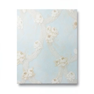 Italian Wall Decoration 10m x 0.73m Light Blue with Beige