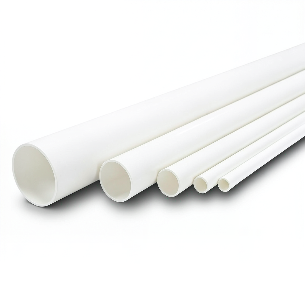 مواسير UPVC ضغط 21.7 بار مقاس ½ 1 إنش سمك 3.58 مم لون أبيض