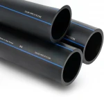 أنابيب HDPE السعودي  PE 100 ضغط 6 بار قطر خارجي 200 مم سمك 7.7 مم لون اسود