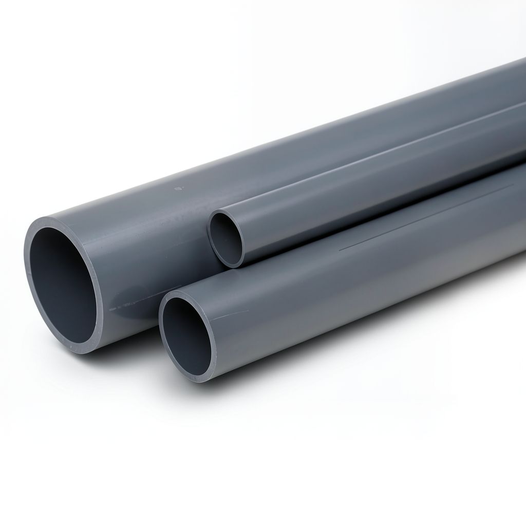 مواسير UPVC ضغط 12 بار مقاس 2 إنش سمك 3.1 مم لون رمادي غامق
