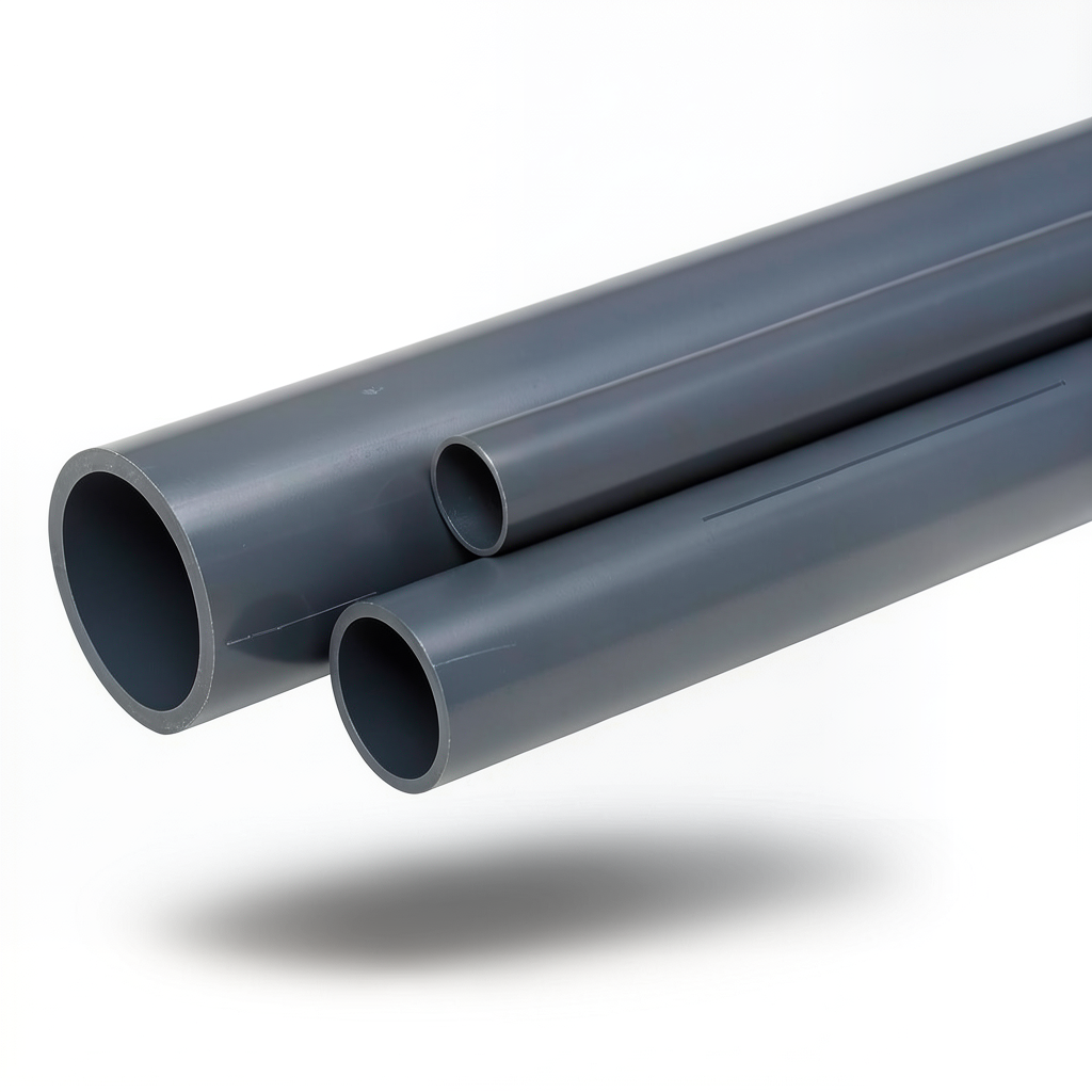 مواسير UPVC ضغط 15 بار مقاس ¾ إنش سمك 1.9 مم لون رمادي غامق