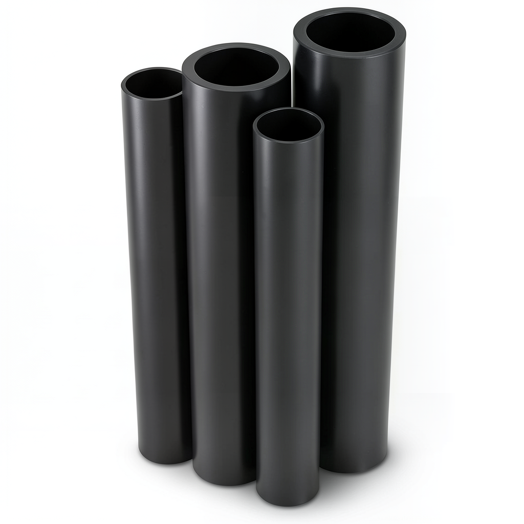 أنابيب HDPE PE 63 ضغط 10 بار قطر 140 مم سمك 12.7 مم لون أسود